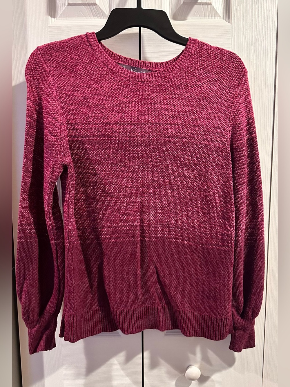 Gloria Vanderbilt Maroon Berry Crewneck Sweater